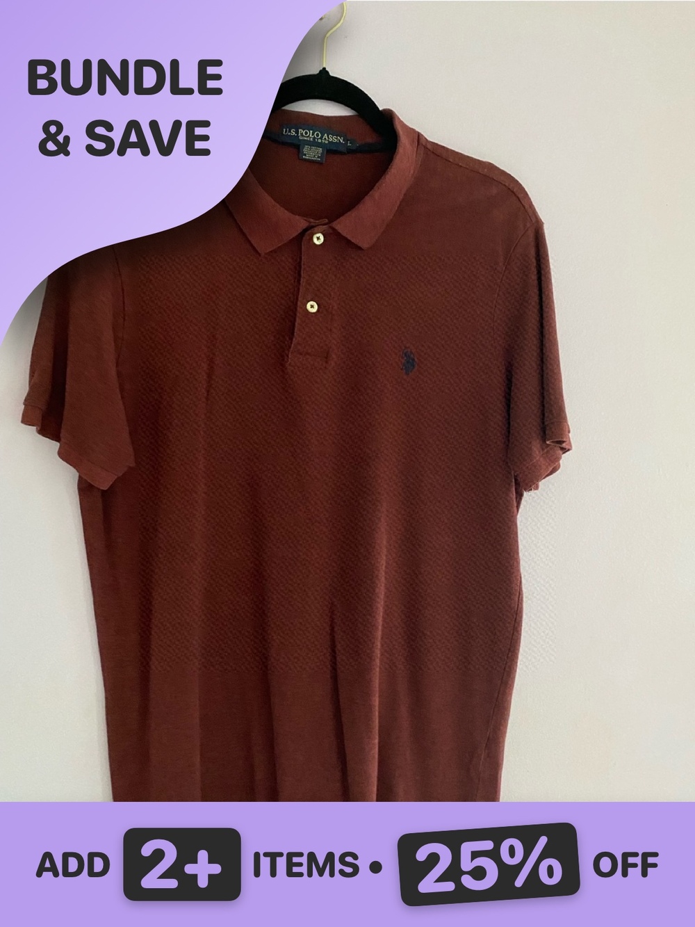 U.S. Polo Assn. Rust Brown Short Sleeve Polo